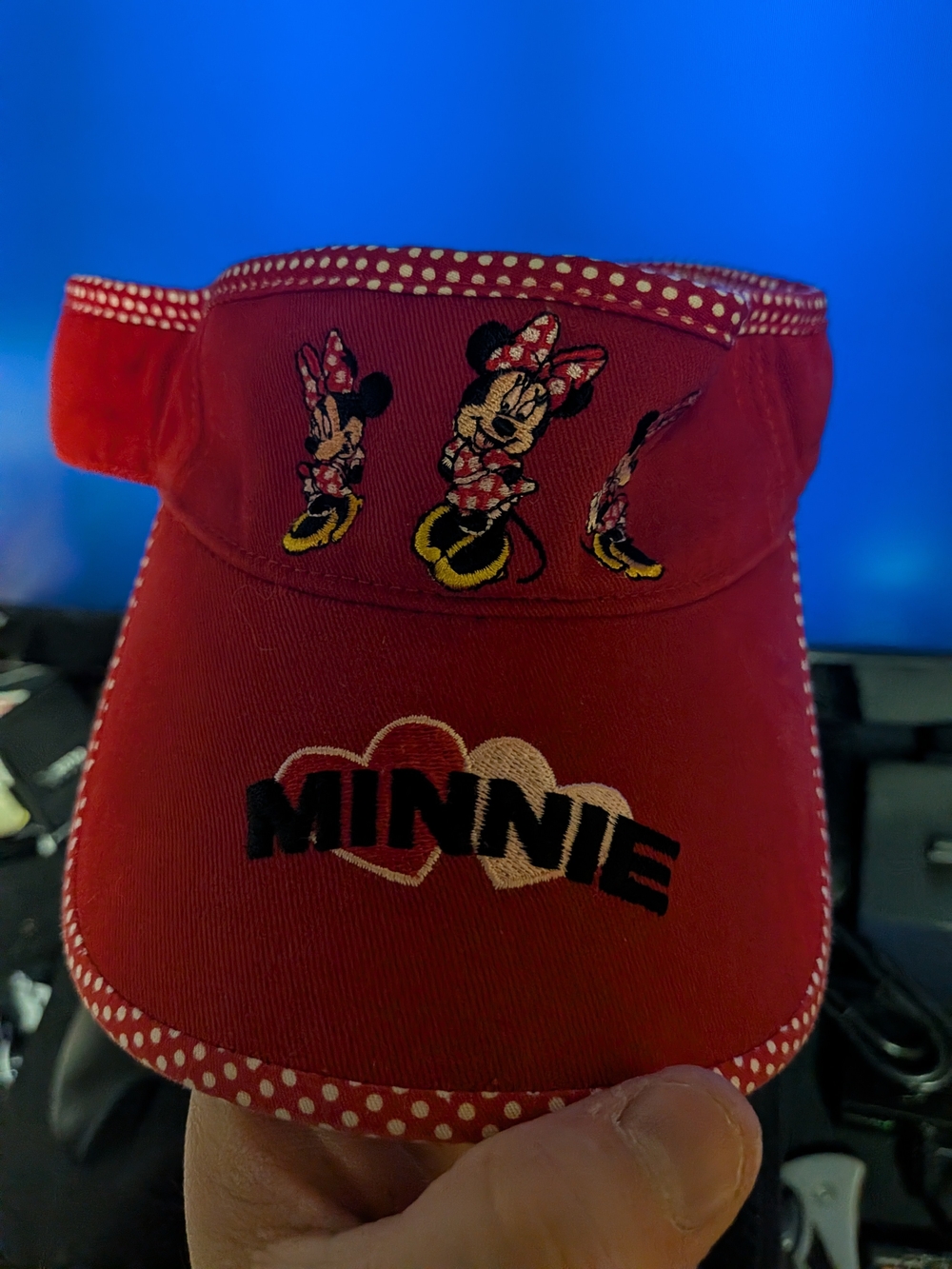 Disney Minnie Mouse Red and White Polka-Dot Kids Visor